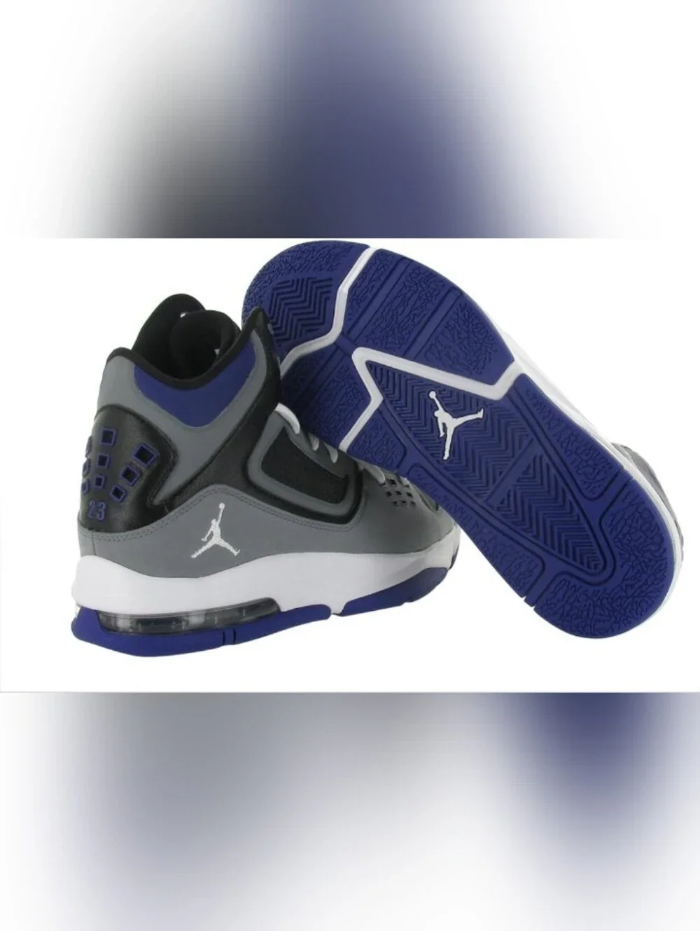 Jordan High-Top Sneakers in Gray, Black & Purple